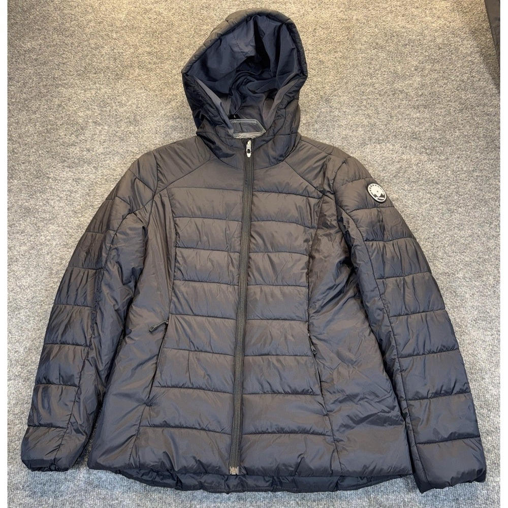 Spyder Black Puffer Jacket Women's Size Medium Hooded Full Zip Insulated New